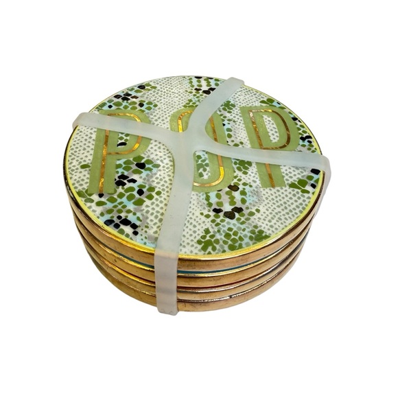 Anthropologie Cocktail Sounds Metallic Coaster Set - Picture 6 of 6